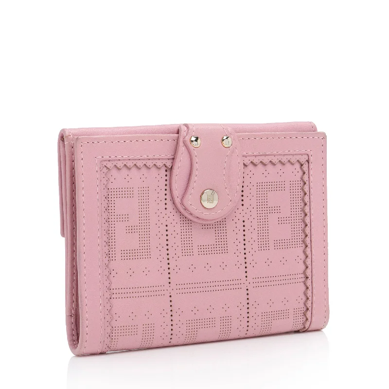 Fendi Perforated Leather Compact Wallet (SHF-ahsZFs)