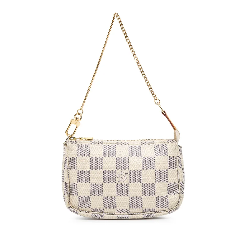 White Louis Vuitton Damier Azur Mini Pochette Accessoires Handbag