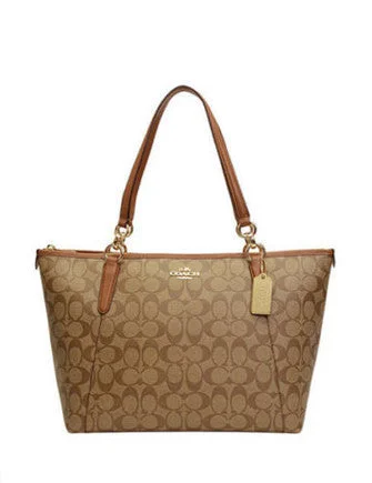 Coach Signature Print Coated Canvas Ava Zip Tote