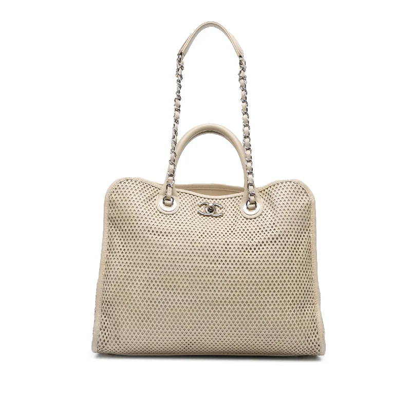 Beige Chanel Calfskin Up In The Air Satchel