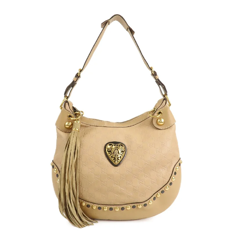 GUCCI Guccissima Leather Shoulder Bag Hand Bag Beige 211965