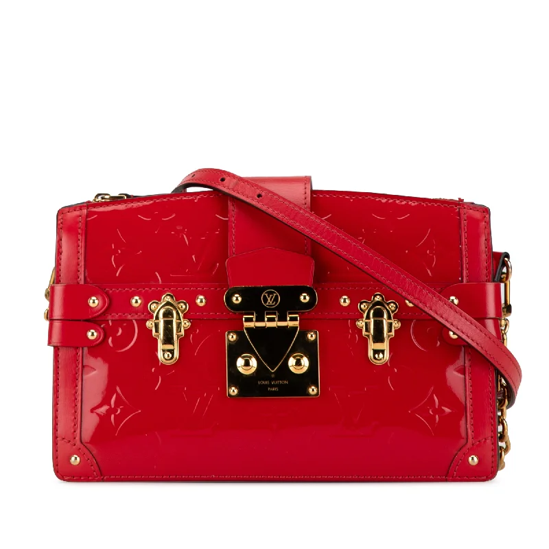 Red Louis Vuitton Monogram Vernis Trunk Clutch Crossbody Bag