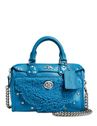 Coach Rhyder Satchel 18 In Shearling and Leather