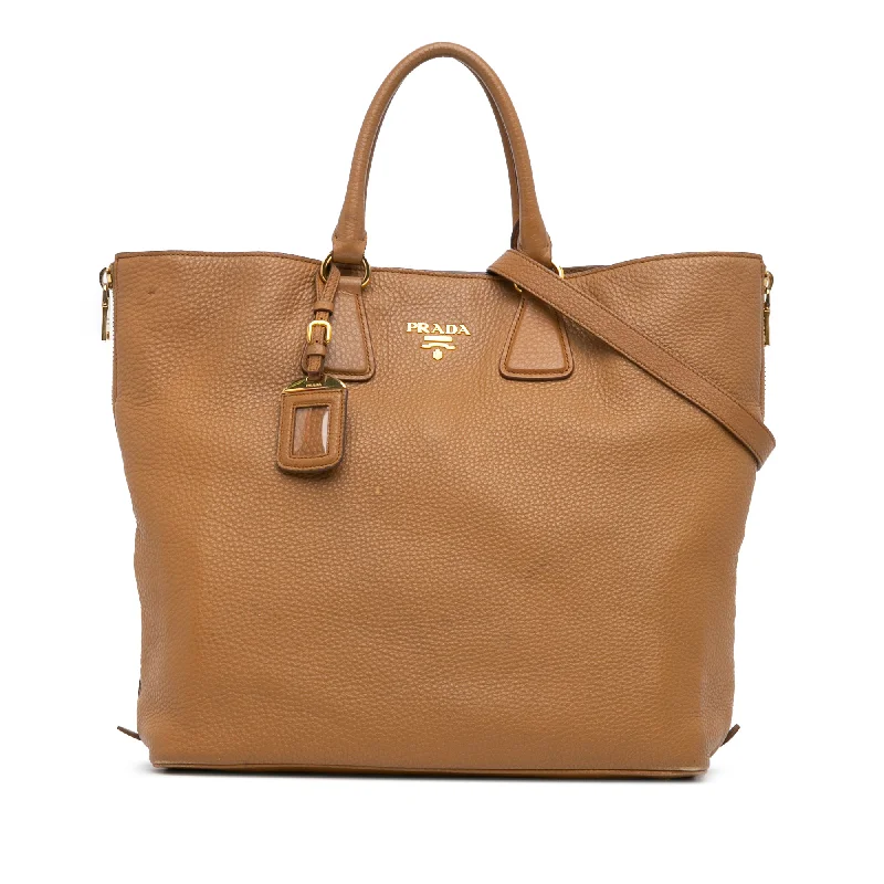 Brown Prada Vitello Daino Satchel