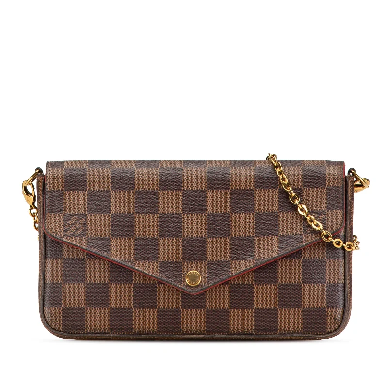 Brown Louis Vuitton Damier Ebene Pochette Felicie Crossbody Bag