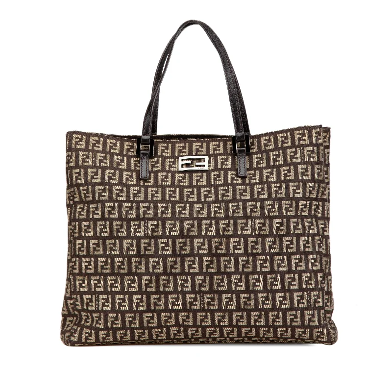 Brown Fendi Zucchino Canvas Tote