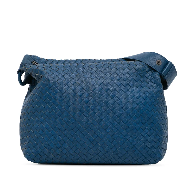 Blue Bottega Veneta Nappa Intrecciato Crossbody