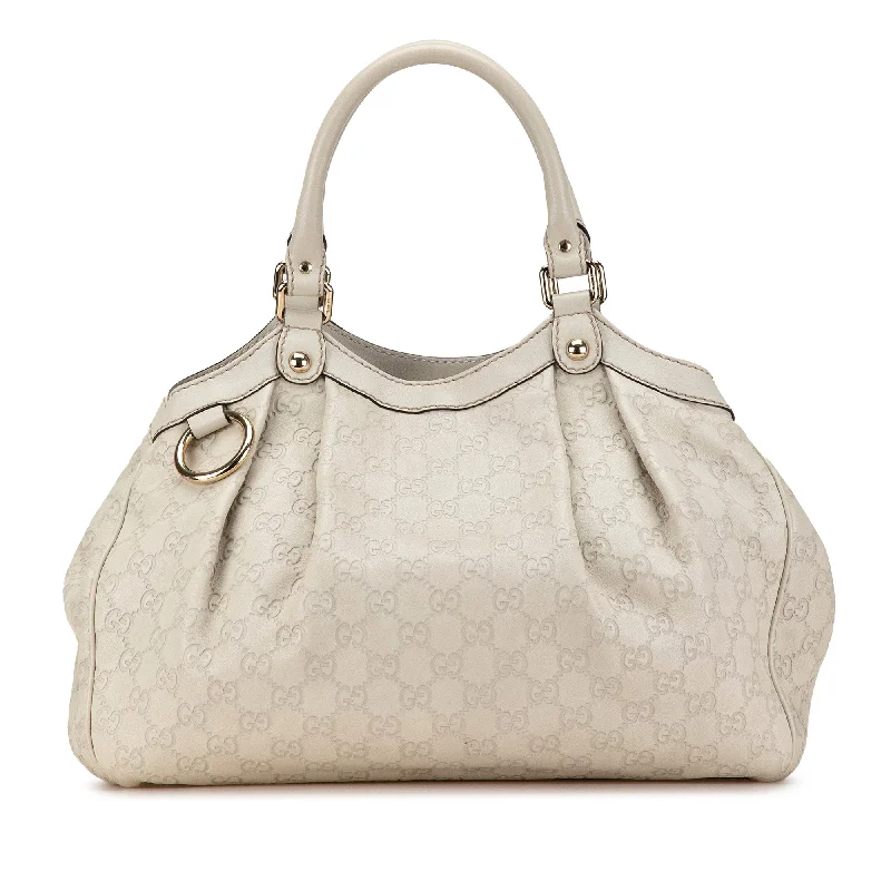 White Gucci Guccissima Sukey Tote