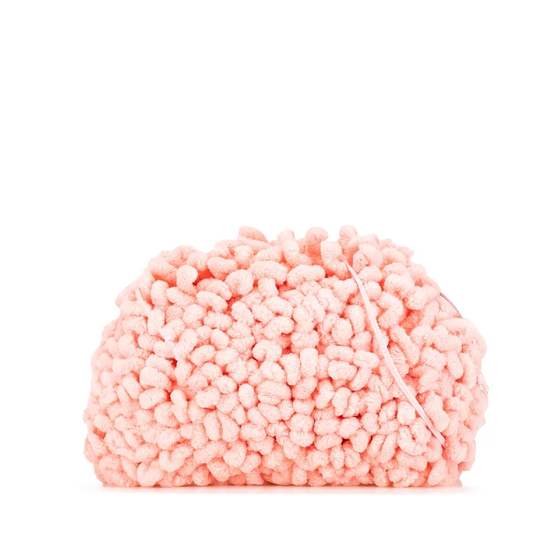 Pink Bottega Veneta Chenille The Mini Pouch Crossbody Bag