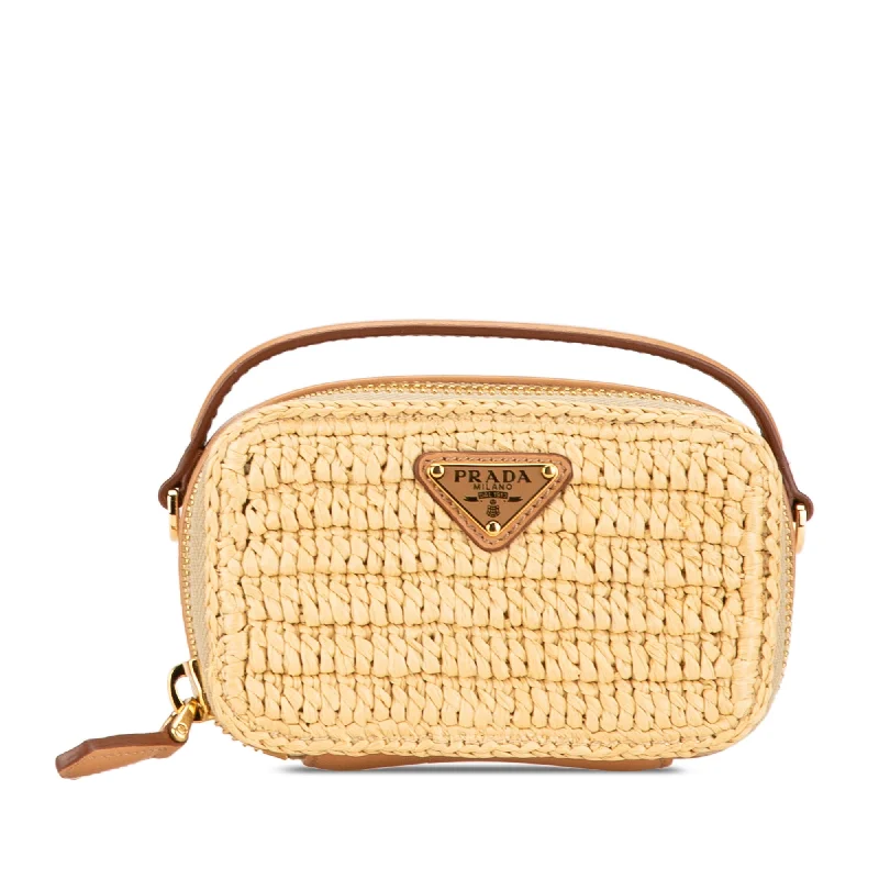 Beige Prada Mini Crochet Satchel