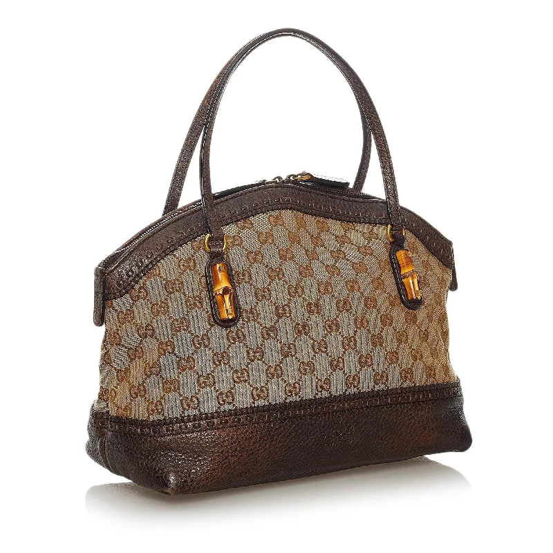 Gucci Bamboo GG Canvas Crafty Handbag (28907)