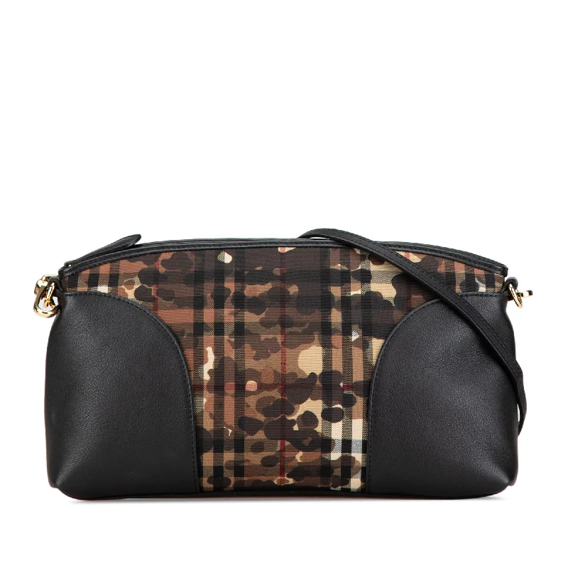 Black Burberry Small Horseferry Check Nylon Chichester Camouflage Crossbody