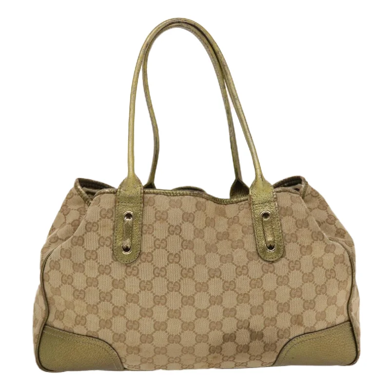 GUCCI GG Canvas Shoulder Bag Beige Gold  49063