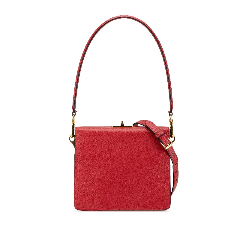 Red Prada Saffiano Begonia Satchel