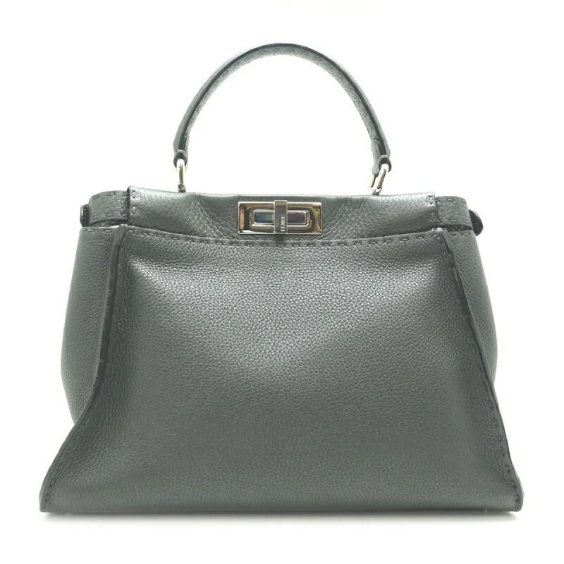 Fendi Peekaboo Medium 2Way Ladies Handbag 8BN290 Selleria Leather Gray