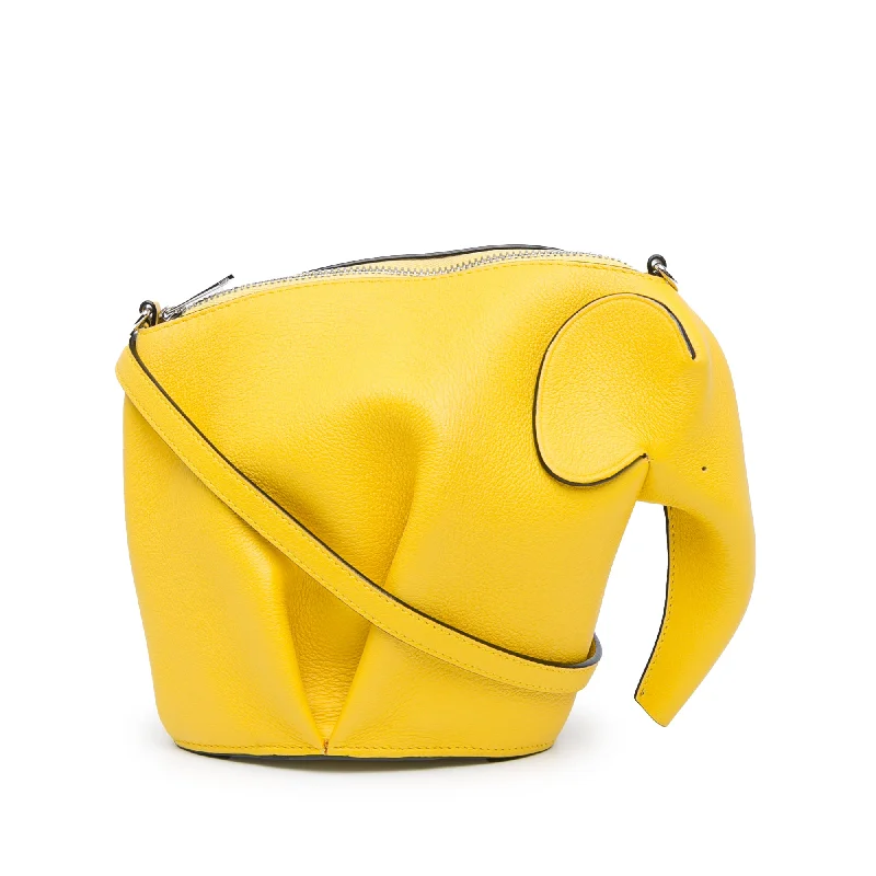 Yellow LOEWE Mini Calfskin Elephant Crossbody