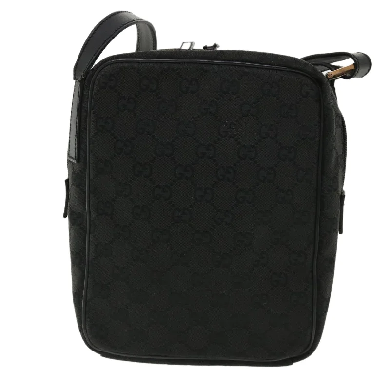 GUCCI GG Canvas Shoulder Bag Canvas Black 03136  ki2642