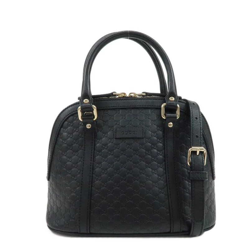 GUCCI Micro Guccissima Leather 2Way Shoulder Hand Bag Black 449654