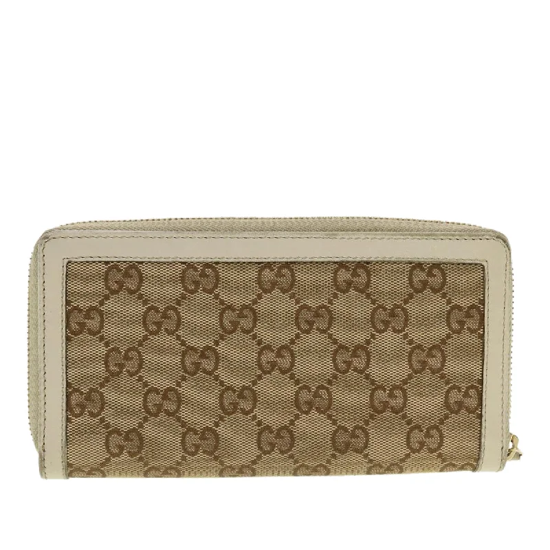 GUCCI GG Canvas Long Wallet Beige White 308012  43741