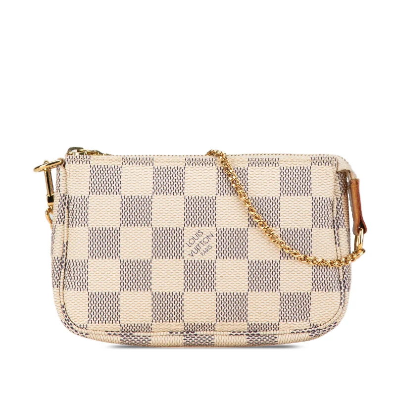 White Louis Vuitton Damier Azur Mini Pochette Accessoires Handbag