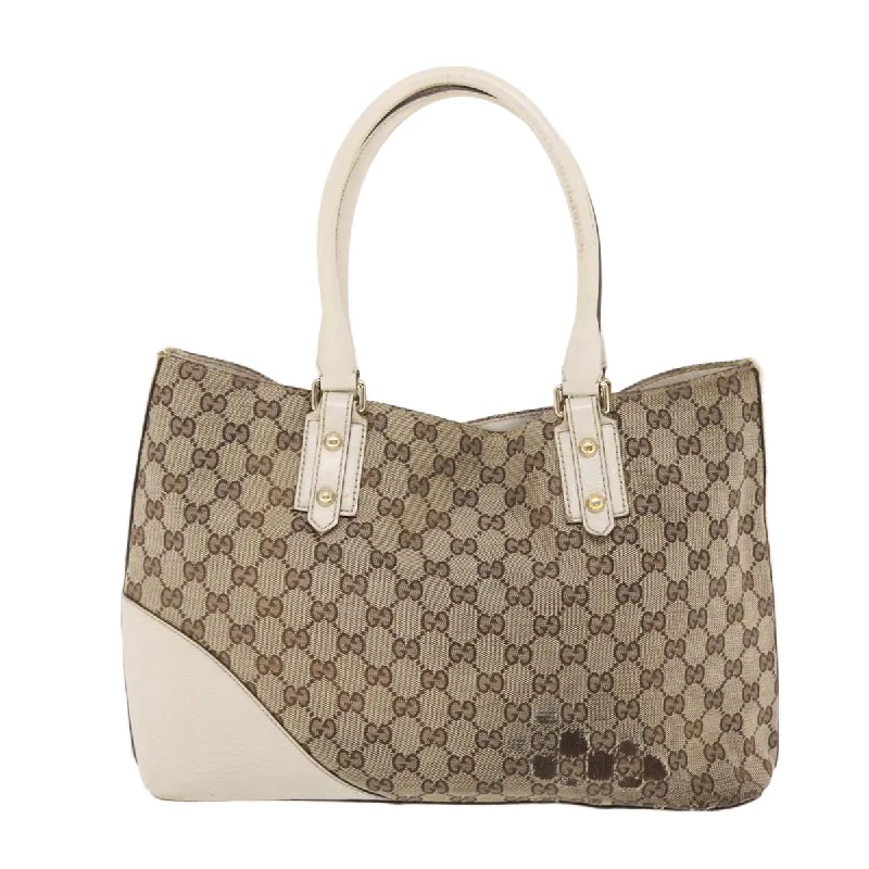 GUCCI GG Canvas Sherry Line Shoulder Bag Beige White 137385  49887