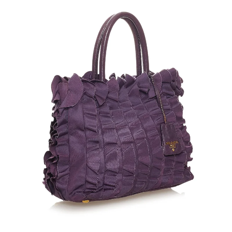 Prada Ruffled Tessuto Tote Bag 27502