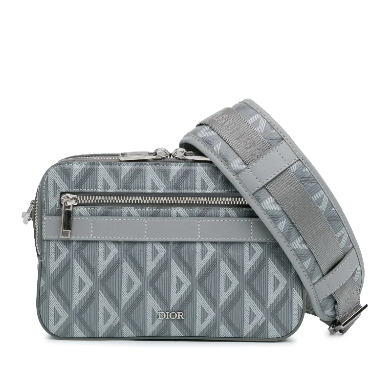 Gray Dior CD Diamond Safari Bag with Strap