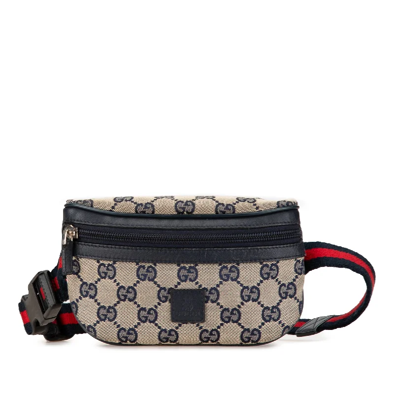 Brown Gucci GG Canvas Web Childrens Belt Bag