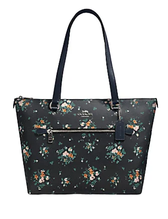 Coach Gallery Tote With Rose Bouquet Print