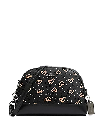 Coach Dome Crossbody With Crayon Heart Print