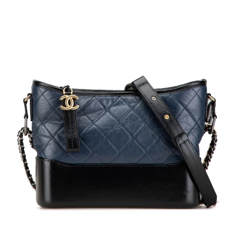 Blue Chanel Small Bicolor Aged Calfskin Gabrielle Crossbody