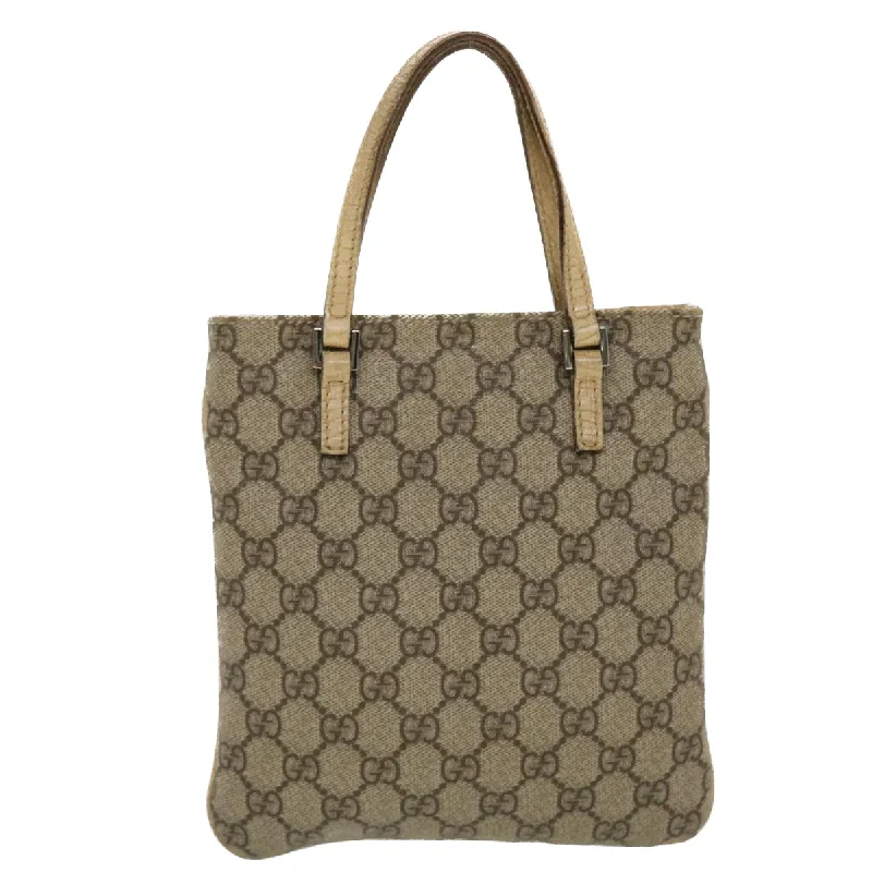 GUCCI GG Canvas Hand Bag PVC Leather Beige  44975