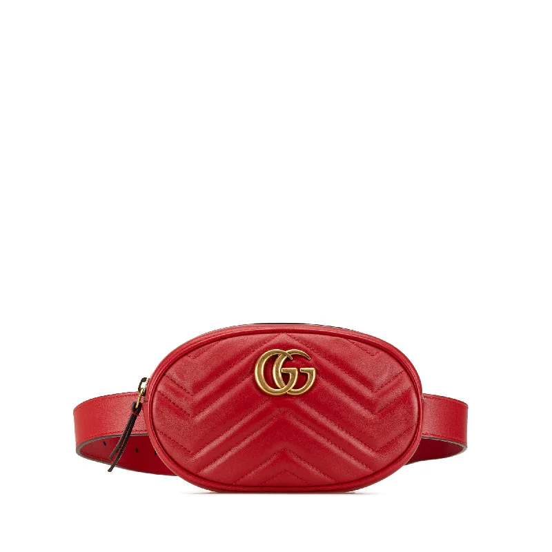 Red Gucci GG Marmont Matelasse Belt Bag