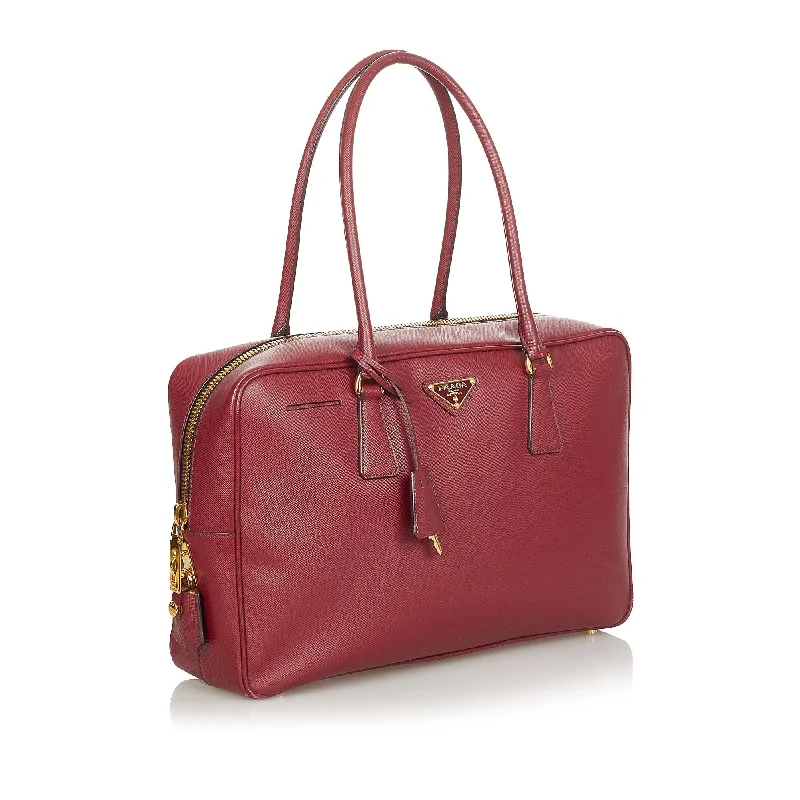 Prada Saffiano Bauletto Handbag 24256