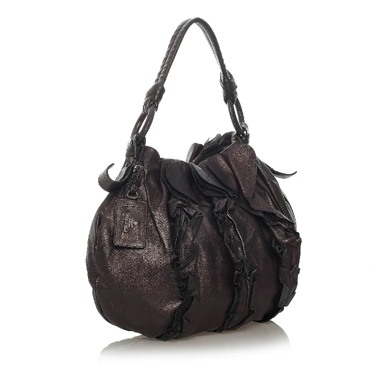 Prada Ruffled Leather Tote Bag 28483