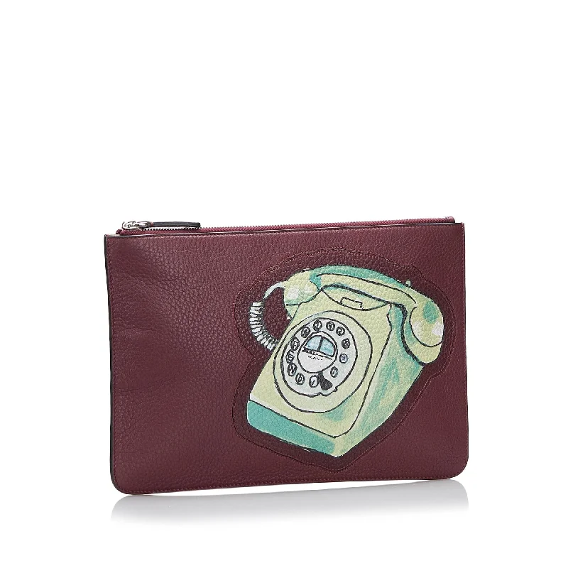 Fendi Telephone Leather Clutch (SHG-xvNet2)