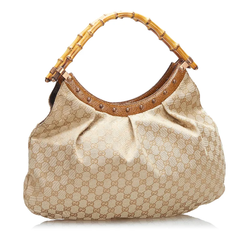 Gucci Bamboo GG Canvas Hobo (LcTL5C)