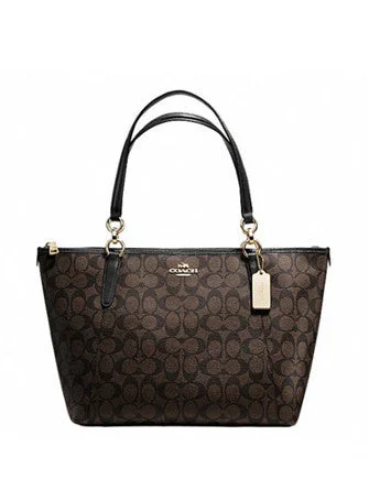 Coach Signature Print Coated Canvas Ava Zip Tote