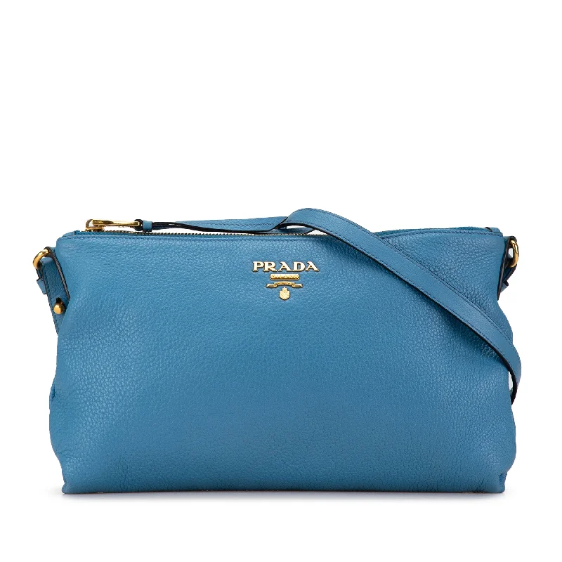 Blue Prada Vitello Daino Crossbody