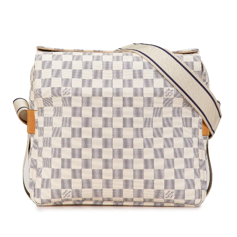 White Louis Vuitton Damier Azur Naviglio Crossbody Bag