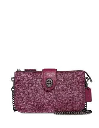 Coach Metallic Turnlock Crossbody in Pebble Leather