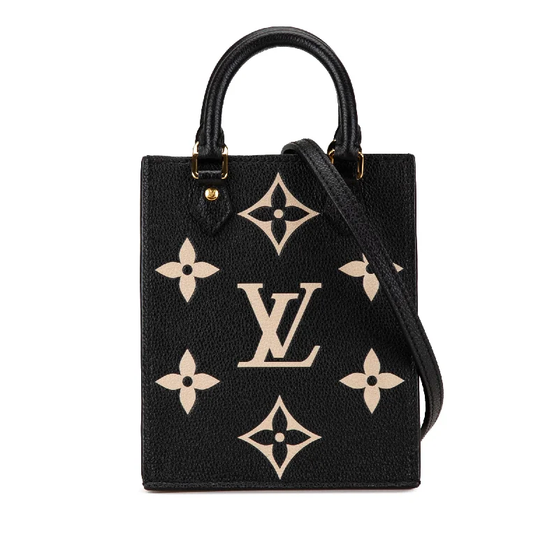 Black Louis Vuitton Bicolor Monogram Empreinte Petit Sac Plat Satchel