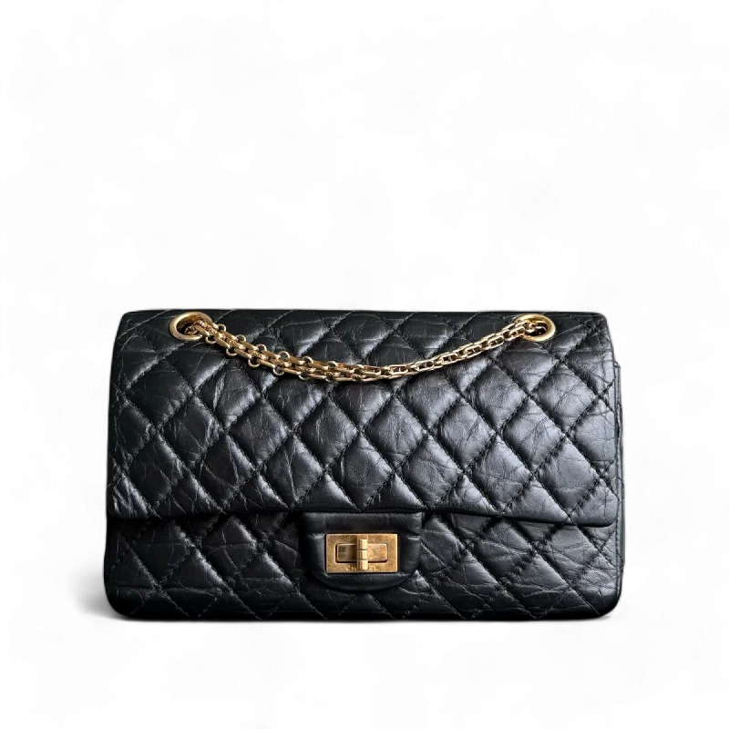 Chanel 2.55 Reissue - 225 Small Quilted Aged Calfskin Black Gold Hardware Series 27