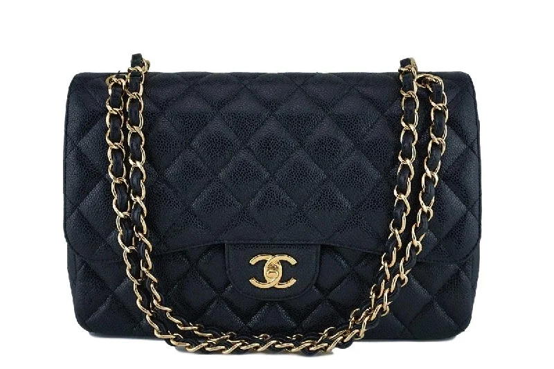 Chanel Black Caviar Jumbo Classic Double Flap Bag GHW