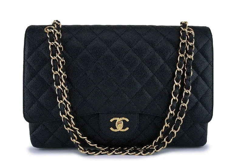 Chanel Black Caviar Maxi "Jumbo XL" Classic Flap Bag GHW