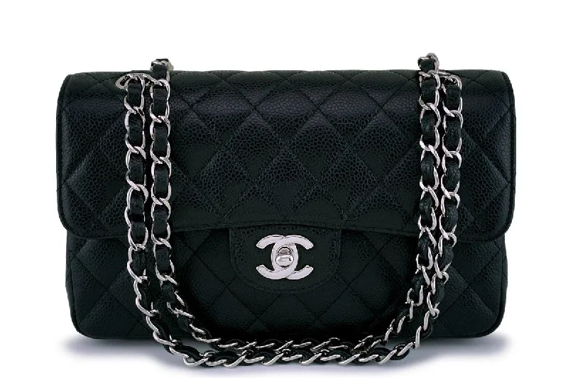 Chanel Black Caviar Small Classic Double Flap Bag SHW