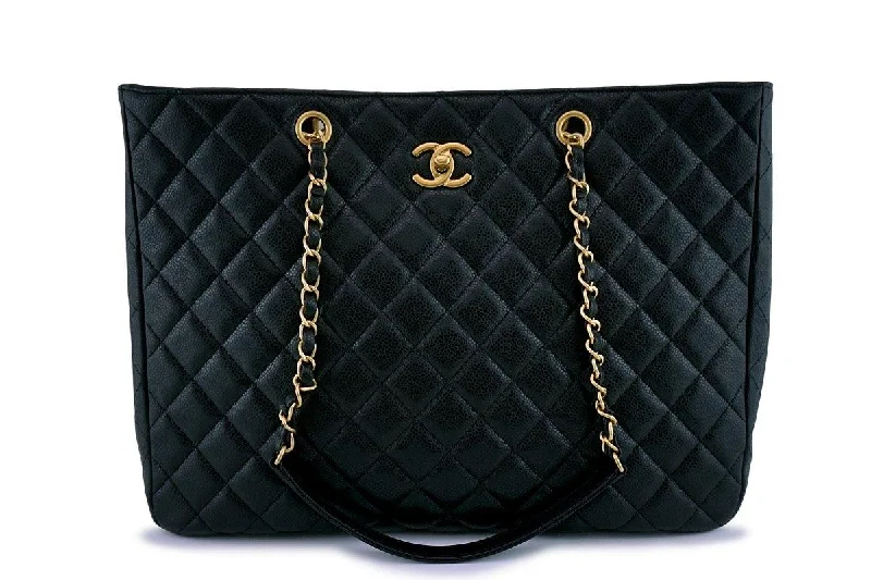 Chanel Black Caviar Timeless Grand Shopper Tote Bag GHW