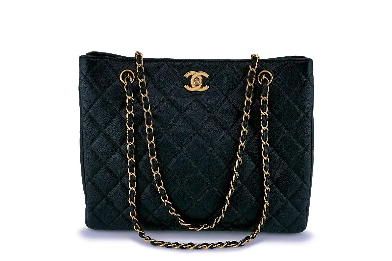 Chanel Black Caviar Vintage Timeless Medium Tote Bag 24k GHW