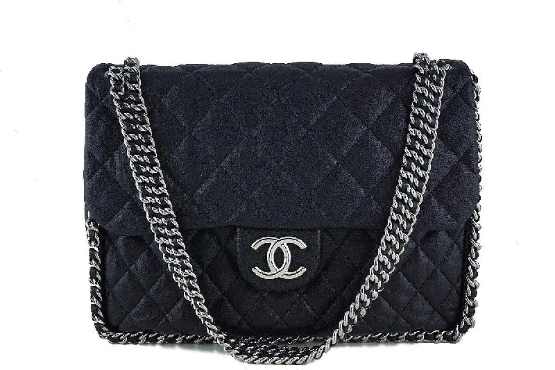 Chanel Black Chain Around Maxi Luxe Flap Bag