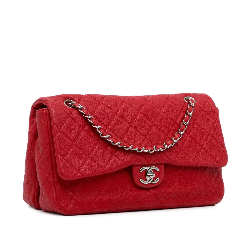 Chanel Caviar Double Compartment CC Chain Flap (BhsLJG)